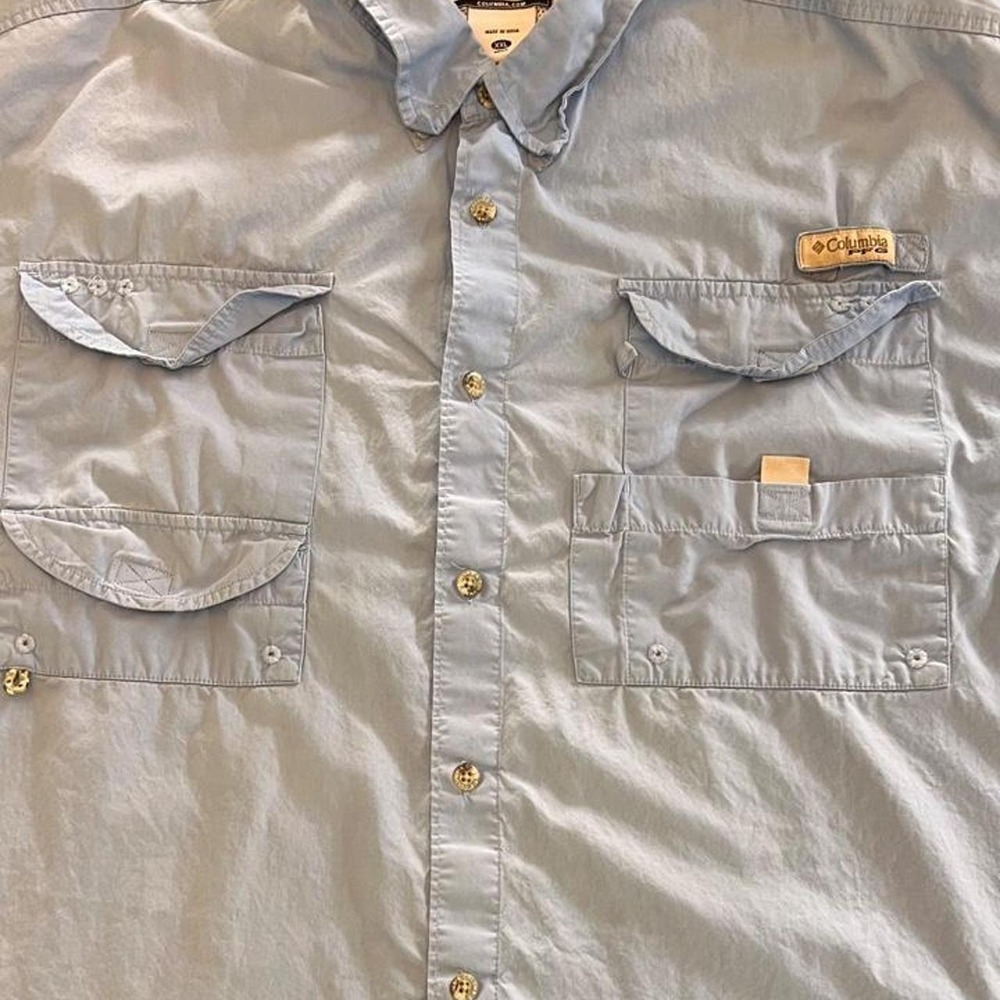 Columbia Sky Blue Short Sleeve Button-up Relaxed XXL